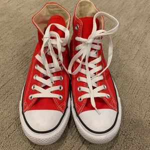 Red converse all star high tops